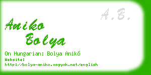 aniko bolya business card